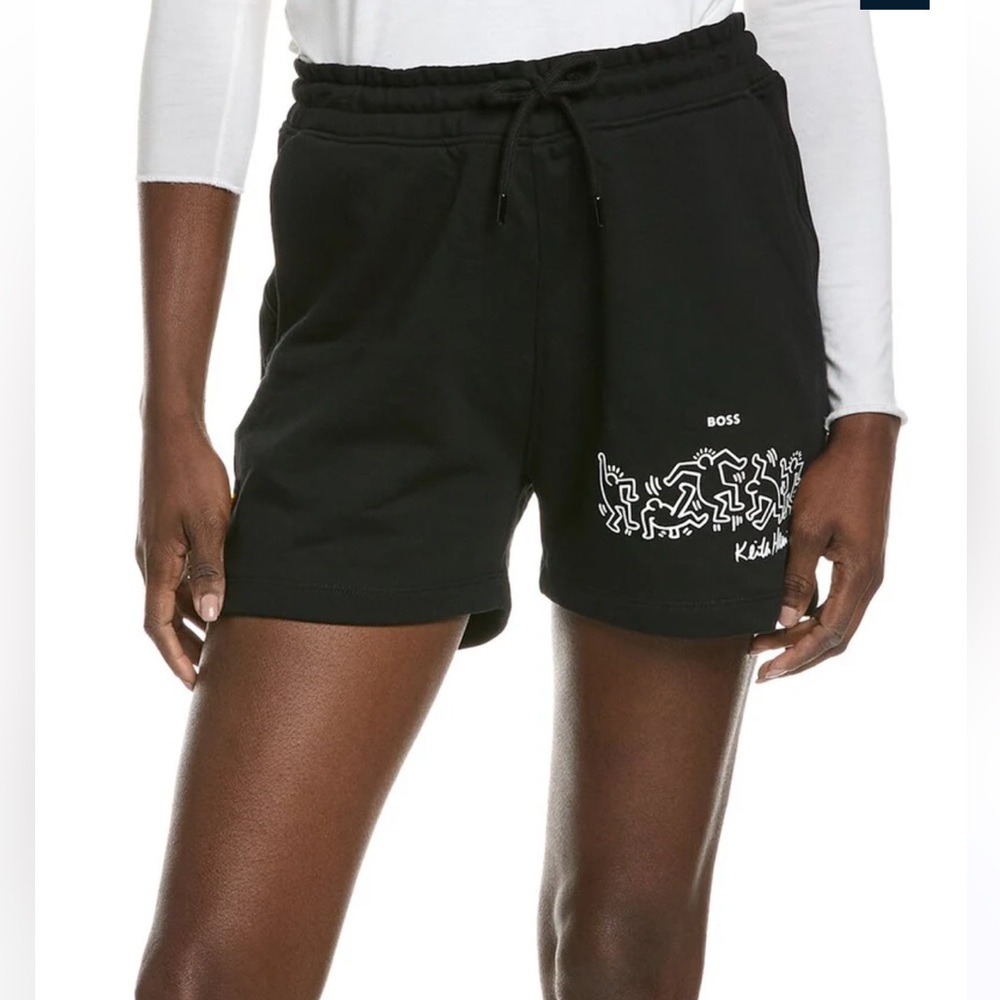 Boss x Keith Haring French Terry Pride Shorts in Black NEW with Tag W1808 Sz XL
